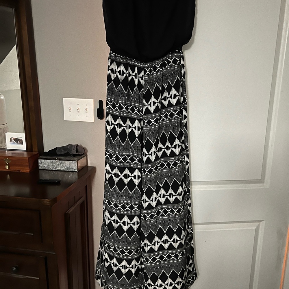 Liberty Love Black and White Geometric Jumpsuit